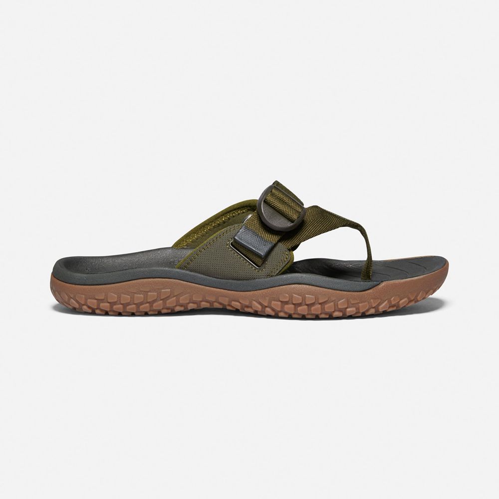 Tong Keen Homme Vert Olive Foncé | Solr Toe Post Sandal | TBNCO-5241